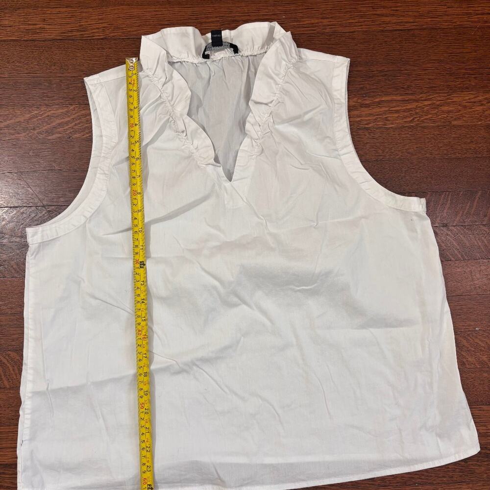 Marc New York Andrew Marc White Ruffle Neck Short Sleeve Top Women's Size XL - Picture 4 of 6